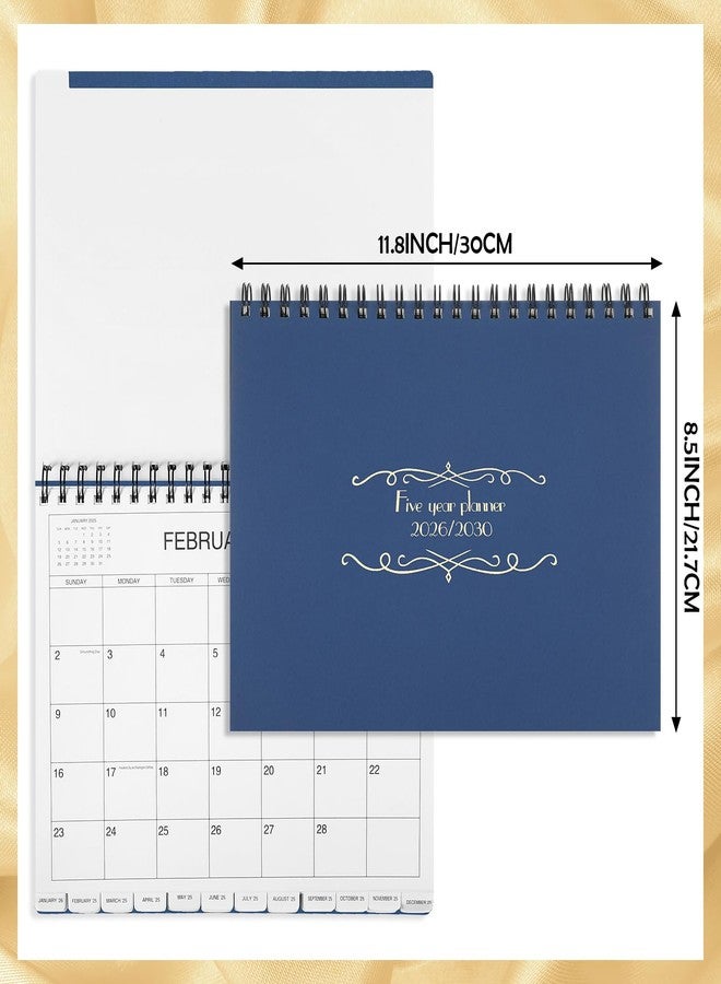 Zhanmai 5 Year Planner Calendar with Tabs 2026 to 2030 11 x 8.5 Inches 5 Year Calendar Monthly Schedule Organizer Spiral Bound, Dark Blue - Image 2