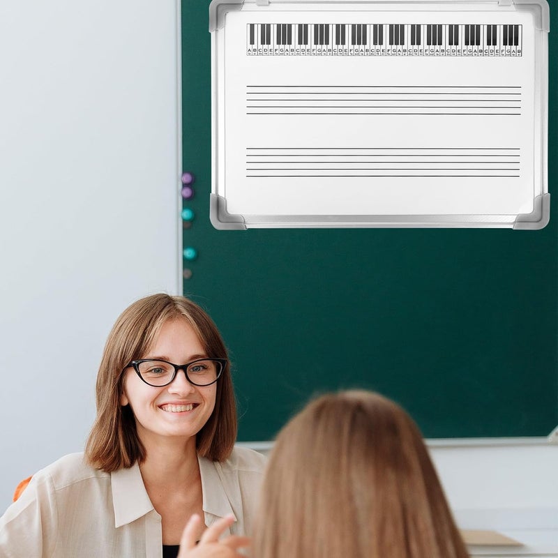 Erasable Music Staff White Board 30X40Cm Double-Sided Hanging Dry Erase Teaching Board with Staff Lines for Classroom Music Learning and Practice - Image 2