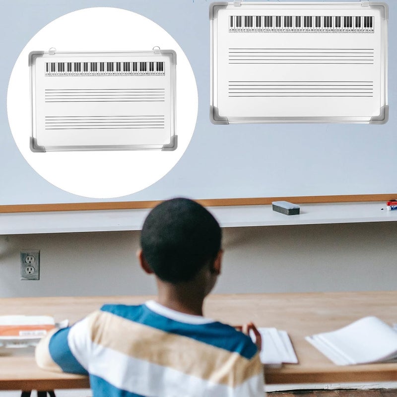 Erasable Music Staff White Board 30X40Cm Double-Sided Hanging Dry Erase Teaching Board with Staff Lines for Classroom Music Learning and Practice - Image 3