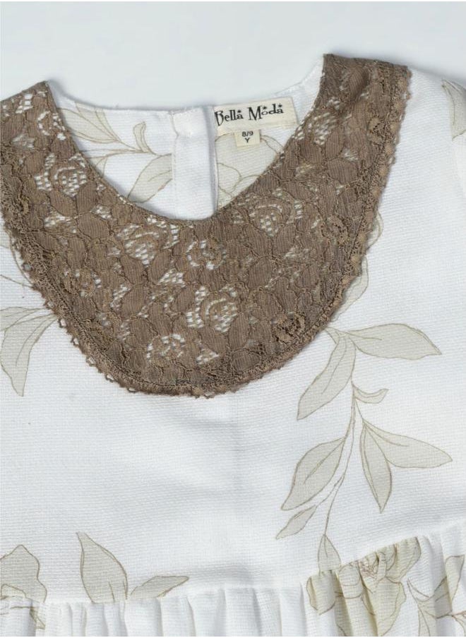 BELLA MODA All-Over Print Lace Detail Dress by Styli  - Image 3