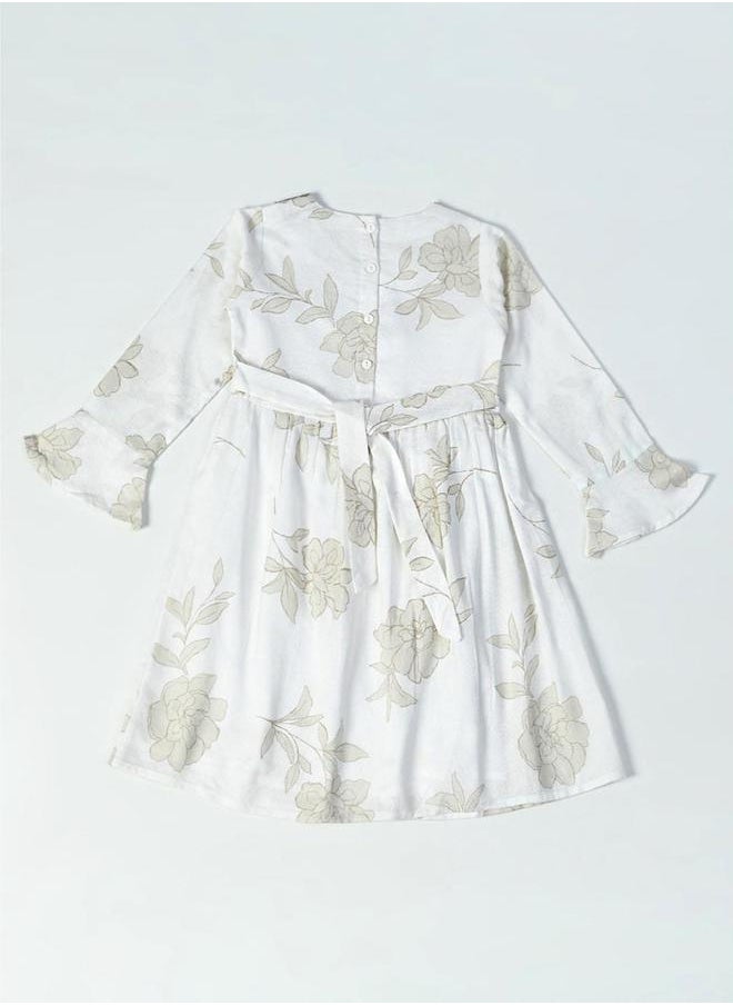 BELLA MODA All-Over Print Lace Detail Dress by Styli  - Image 2