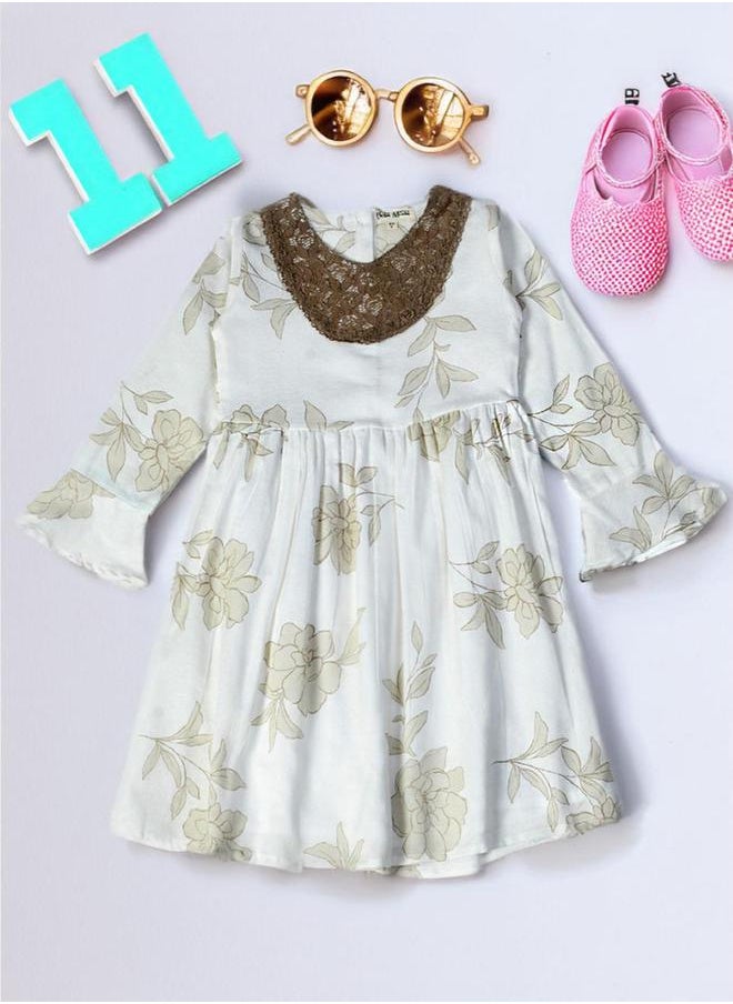 BELLA MODA All-Over Print Lace Detail Dress by Styli  - Image 1