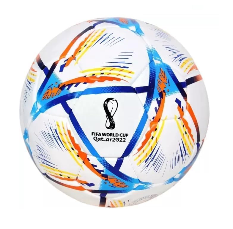 CRAZX Hand Stitched Soccer Football | Suitable for Hard Ground Without Grass | Training Ball | Soccer Ball | for Men/Women | Football Size - 5 with Pump (Qatar) - Image 2