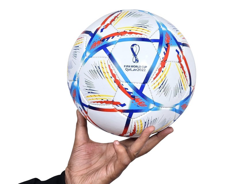 CRAZX Hand Stitched Soccer Football | Suitable for Hard Ground Without Grass | Training Ball | Soccer Ball | for Men/Women | Football Size - 5 with Pump (Qatar) - Image 3