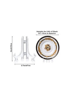 The Bros 24 Pieces Mini Easel Stands Plastic Plate Stand Holder Display Picture Easel Stand for Display Picture Frame Collectibles Desktop Weddings Party Home Decoration (Clear,4 Inch)  - Image 3