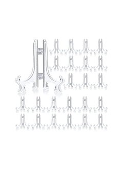 The Bros 24 Pieces Mini Easel Stands Plastic Plate Stand Holder Display Picture Easel Stand for Display Picture Frame Collectibles Desktop Weddings Party Home Decoration (Clear,4 Inch)  - Image 2