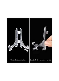 The Bros 24 Pieces Mini Easel Stands Plastic Plate Stand Holder Display Picture Easel Stand for Display Picture Frame Collectibles Desktop Weddings Party Home Decoration (Clear,4 Inch)  - Image 4