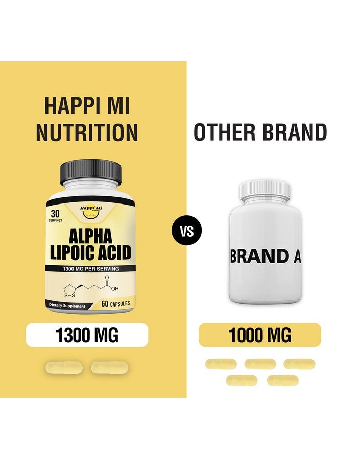 هابي_مي_نيوتريشن كبسولات حمض ألفا ليبويك من هابي مي نيوتريشن بتركيز 1300 ملجم لكل وجبة - 30 وجبة لكل زجاجة - دعم مضاد للأكسدة من أجل الصحة العامة - Image 3