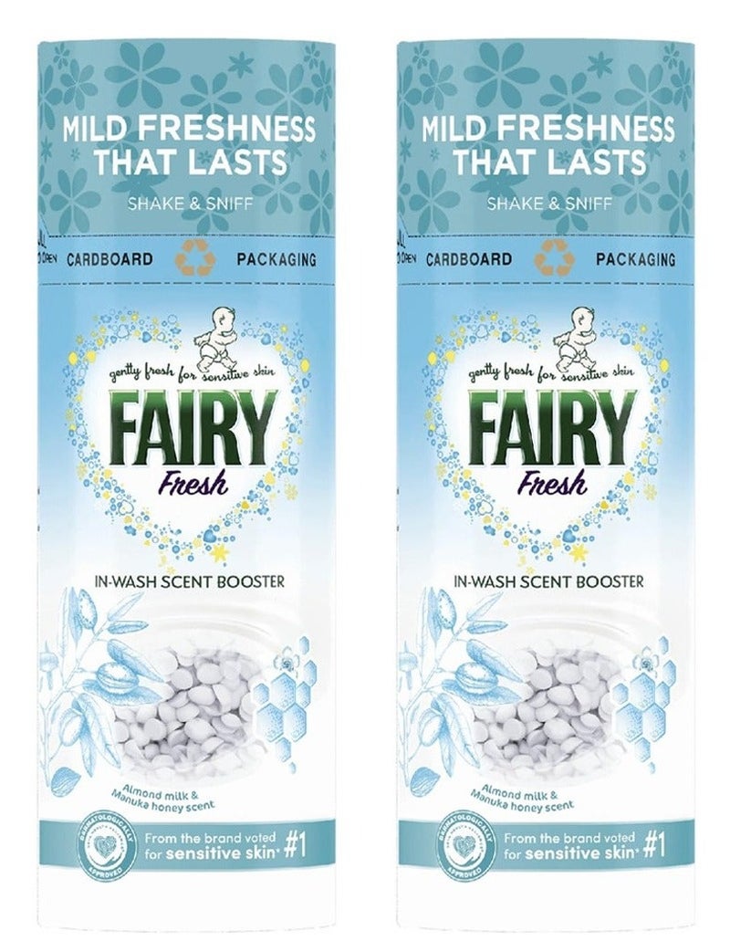 Fairy In Wash Scent Booster 155g x 2 Pack Almond Milk & Manuka Honey Laundry Scent Booster Beads Long Lasting Fragrance - Image 1