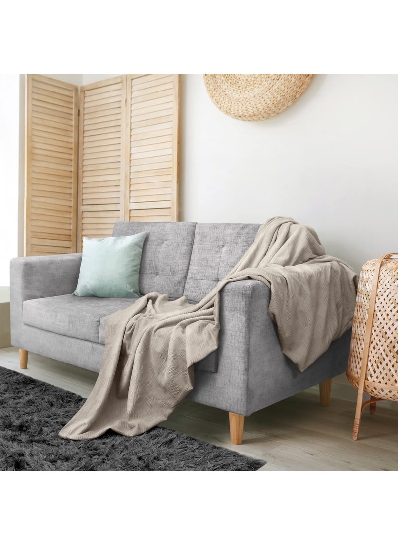 Utopia Bedding Utopia Bedding 100% Cotton Blanket (Throw Size - 60x50 Inches) 350GSM Lightweight Thermal Blanket  Soft Breathable Blanket for All Seasons (Khaki)  - Image 5