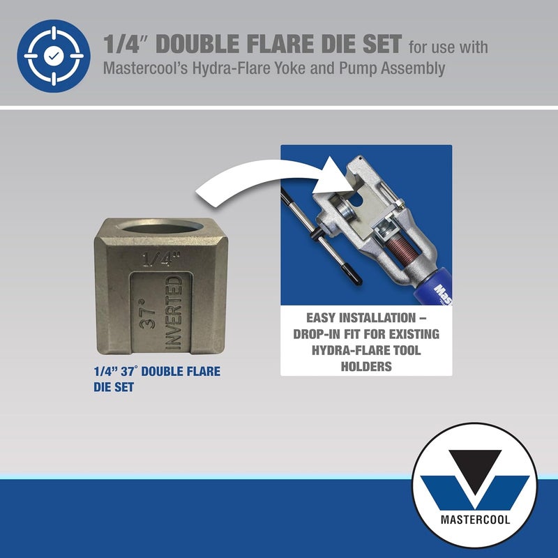 MASTERCOOL 71098-14 1/4″ Double Flare Die Set – Replacement for Hydra-Flare 71098 Kit and 71202 Hydraulic Tool - Image 2