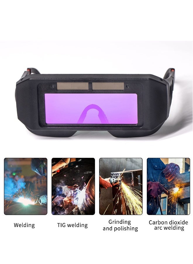 Auto Darkening Welding Goggles, Safety Protective Solar Powered with Adjustable Shade,  Sensors Welder Glasses for TIG MIG MMA Plasma, Welder Face Mask with Eye Shield  - Image 4