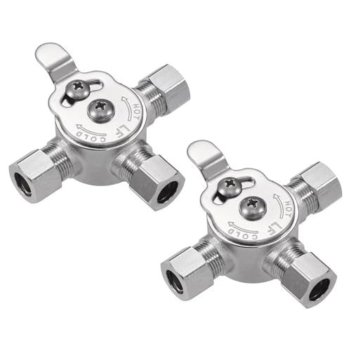 Pronese 2 PCS Below Deck Mixing Valve38 Compression LF Brass BodyThermostatic mixing valve for hot and cold waterCompression Sleeve and Nuts Included - Image 1