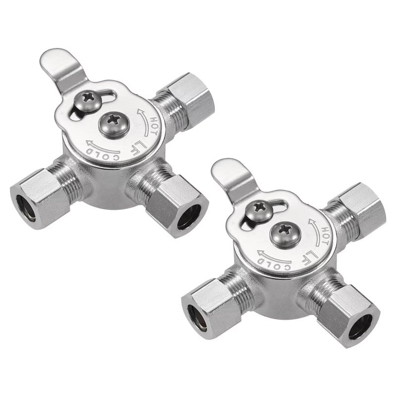 Pronese 2 PCS Below Deck Mixing Valve38 Compression LF Brass BodyThermostatic mixing valve for hot and cold waterCompression Sleeve and Nuts Included - Image 2