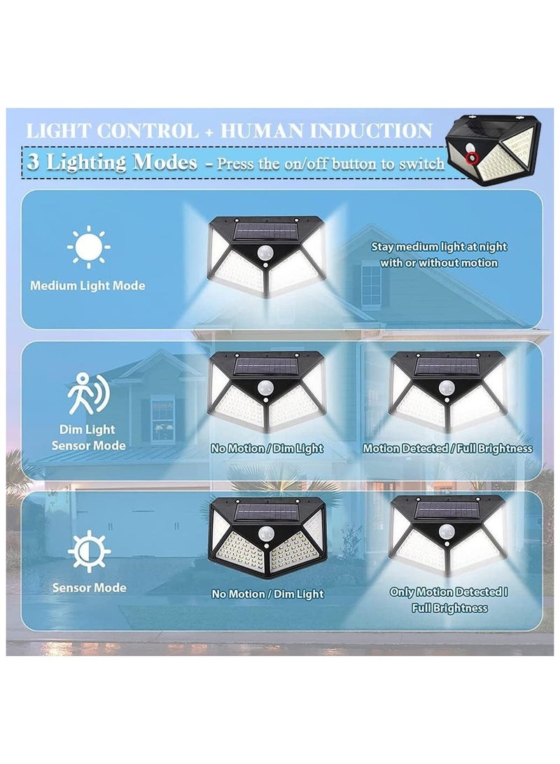 Waterproof Outdoor Motion Sensor Infrared Wall Lamp | 100 LED Solar-Powered Garden Sensor Light | IP65 Water-Resistant Bright Outdoor Lighting for Garden, Patio, and Yard - Image 3