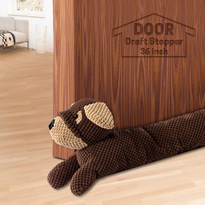 36 INCH UNDER DOOR STOPPER ANIMAL AIR DRAFT STOPPER WEIGHTED 32 POUNDS BROWN COTTON DECORATIVE NOISE BLOCKER LIGHT BLOCKER