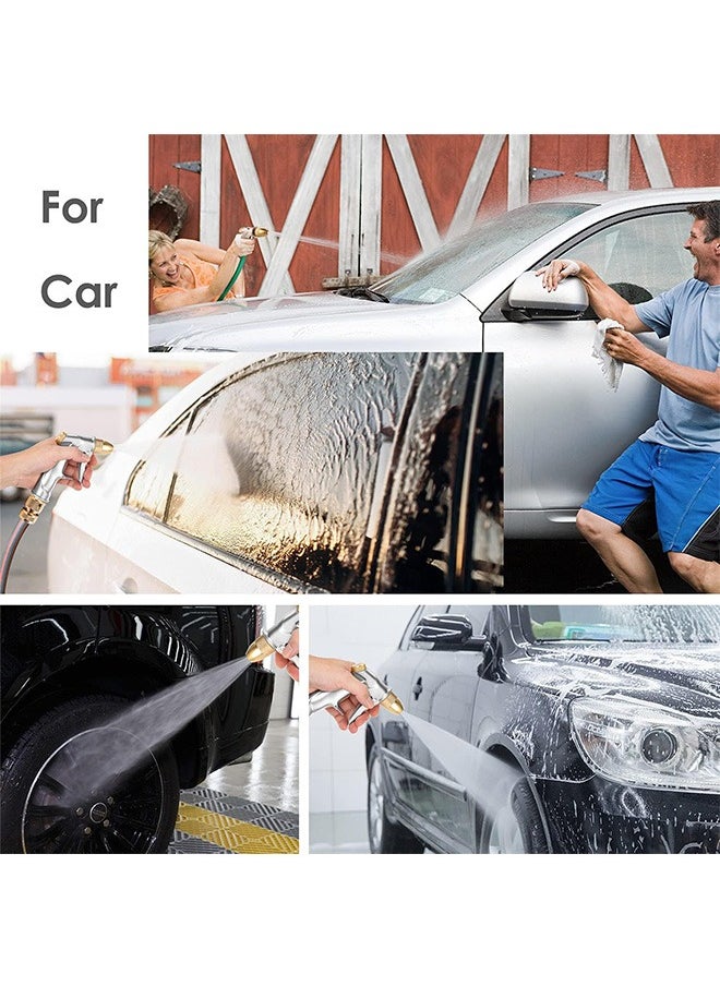 LENND - Garden Hose Nozzles, Heavy Duty Metal Spray Gun with Full Brass Nozzle, 4 Watering Patterns Watering Nozzle- High Pressure Pistol Grip Sprayer for Watering Plants, Car Wash and Showering Dog - Image 1
