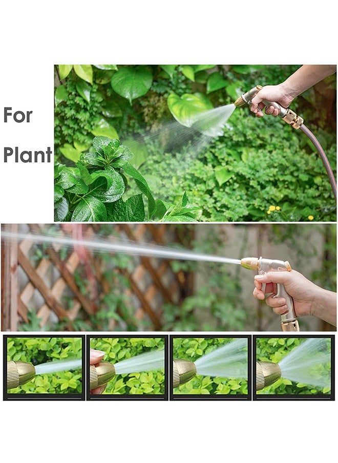 LENND - Garden Hose Nozzles, Heavy Duty Metal Spray Gun with Full Brass Nozzle, 4 Watering Patterns Watering Nozzle- High Pressure Pistol Grip Sprayer for Watering Plants, Car Wash and Showering Dog - Image 1