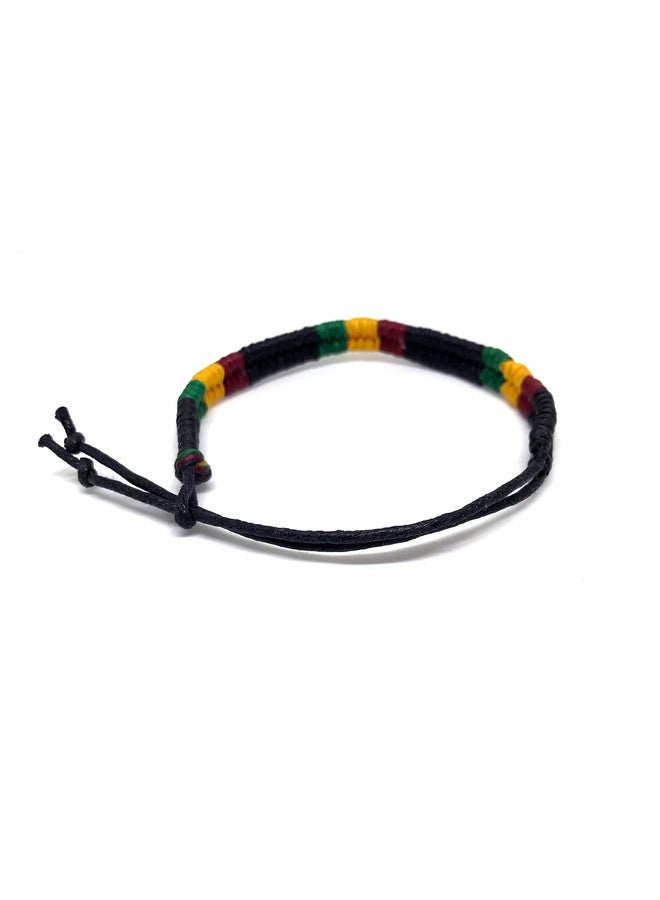 HawaiianCraftier سوار راستا مضفر من القطن، سوار جامايكي قابل للتعديل للرجال والنساء - Image 2