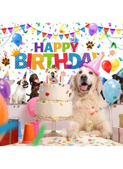 Tatuo Dog Happy Birthday Backdrop Banner Puppy Photography Background Banner Cartoon Dog Photo Backdrop Birthday Party Decorations For Dog Owner Birthday Party Pet Party Supplies (5.9 X 3.6 Feet)  - Image 5