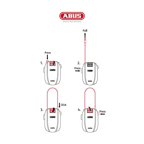 ABUS 95458 CombiFlex StopOver 65, Bike Lock with Extendable Steel Cable, 2ft 1.6in, Neon Yellow, 954580 - Image 2