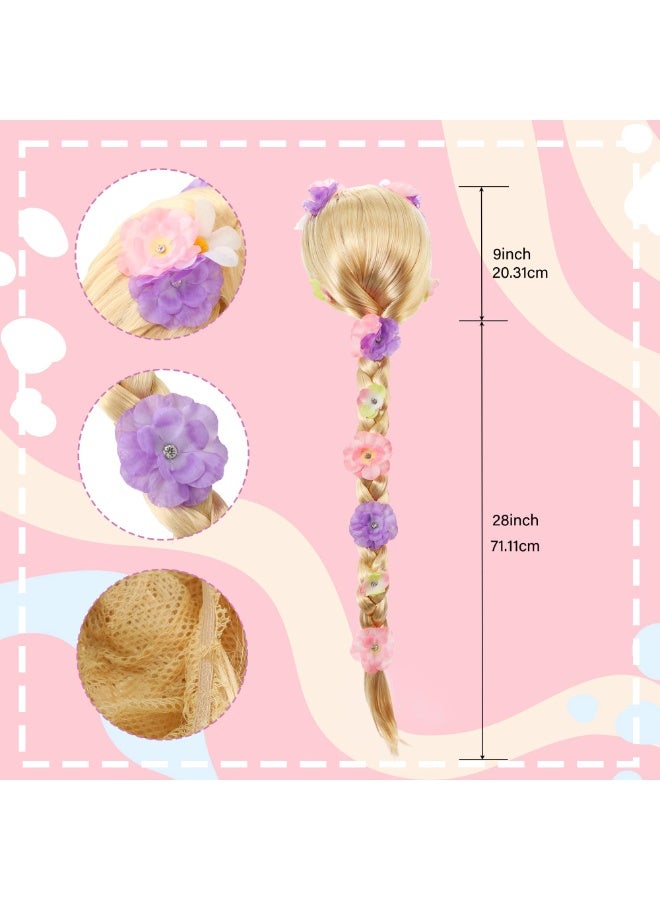 KISSUN Girls Princess Costume Accessories Fancy Dress Up Cosplay Exquisite Match Sets，Rapunzel Wigs Rapunzel Plaits for Girls - Image 2