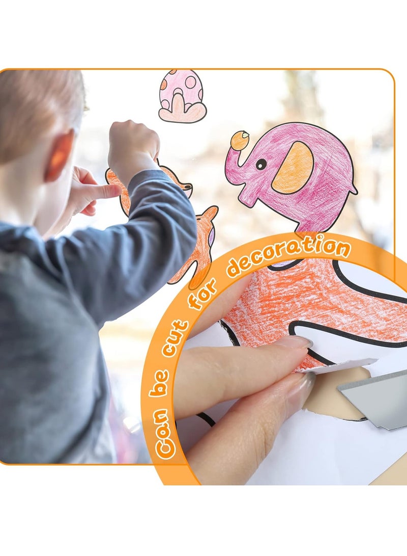 Cool Baby COOLBABY Children's Drawing Roll Sticky Color Filling Paper Graffiti Scroll Coloring Paper Roll for Kids DIY Painting Educational Toys - Image 4