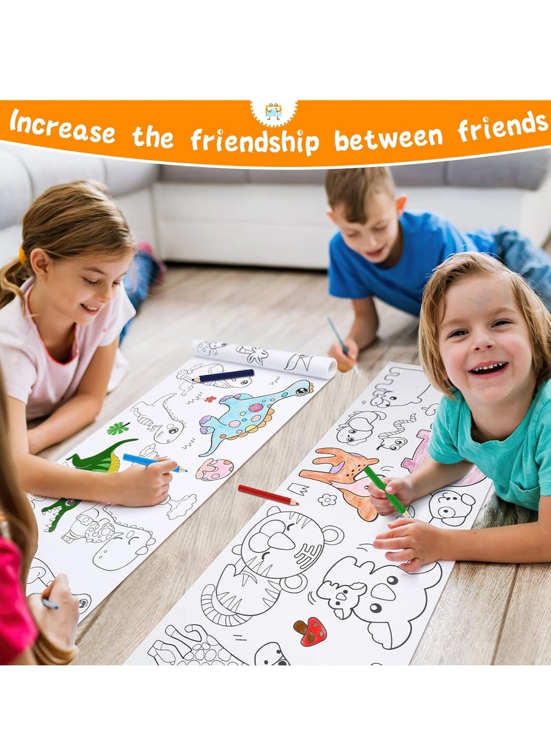 Cool Baby COOLBABY Children's Drawing Roll Sticky Color Filling Paper Graffiti Scroll Coloring Paper Roll for Kids DIY Painting Educational Toys - Image 5