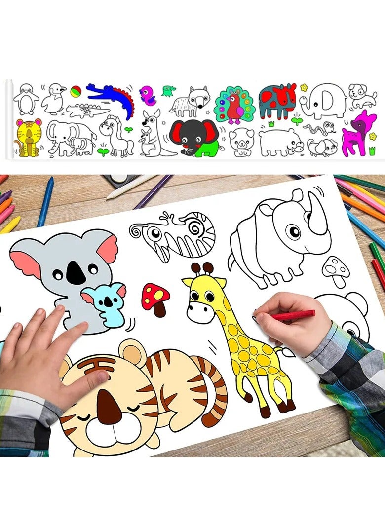 Cool Baby COOLBABY Children's Drawing Roll Sticky Color Filling Paper Graffiti Scroll Coloring Paper Roll for Kids DIY Painting Educational Toys - Image 3