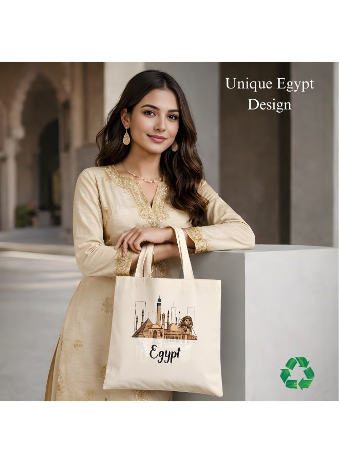 PRINTSHOP4ME Celebrate Egypt's National Day And Independence Day With This Canvas Tote Bag-Gift For Any Egyptian-Great Gift And Travel Companion-Perfect For Shopping And Everyday Use - Image 3
