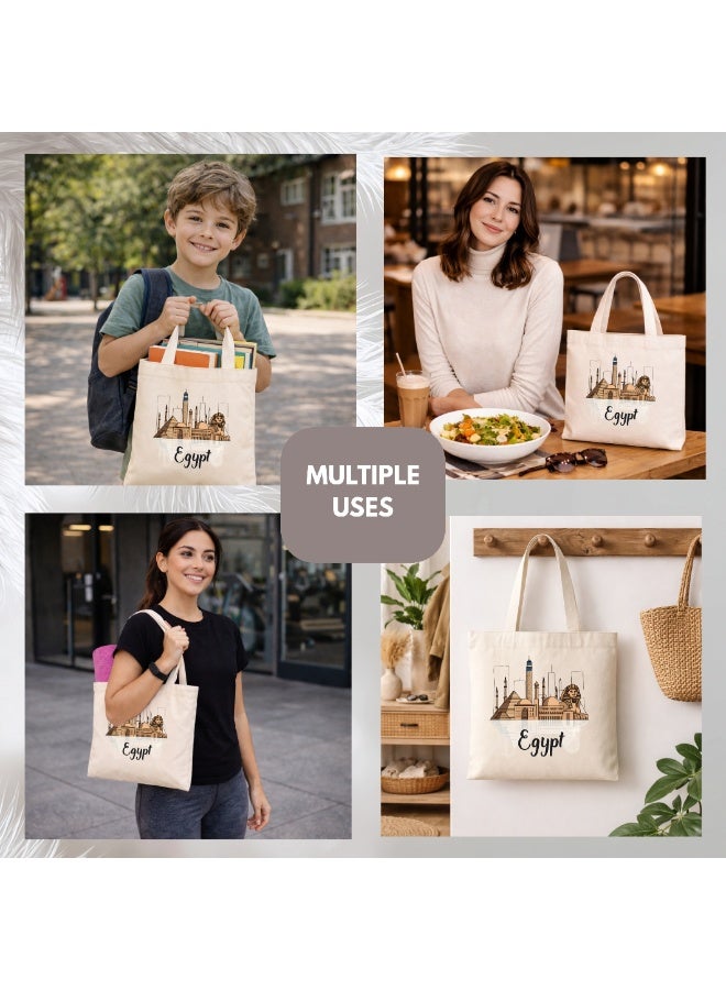 PRINTSHOP4ME Celebrate Egypt's National Day And Independence Day With This Canvas Tote Bag-Gift For Any Egyptian-Great Gift And Travel Companion-Perfect For Shopping And Everyday Use - Image 4