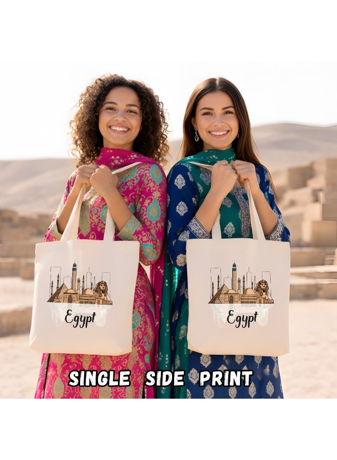 PRINTSHOP4ME Celebrate Egypt's National Day And Independence Day With This Canvas Tote Bag-Gift For Any Egyptian-Great Gift And Travel Companion-Perfect For Shopping And Everyday Use - Image 2