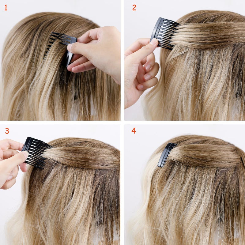 LAPOHI 4 Pcs French Hair Side Combs for Women Bun Small Twist Hair Decorative, Strong Hold Clips for Women Bun (4 Color) - Image 3