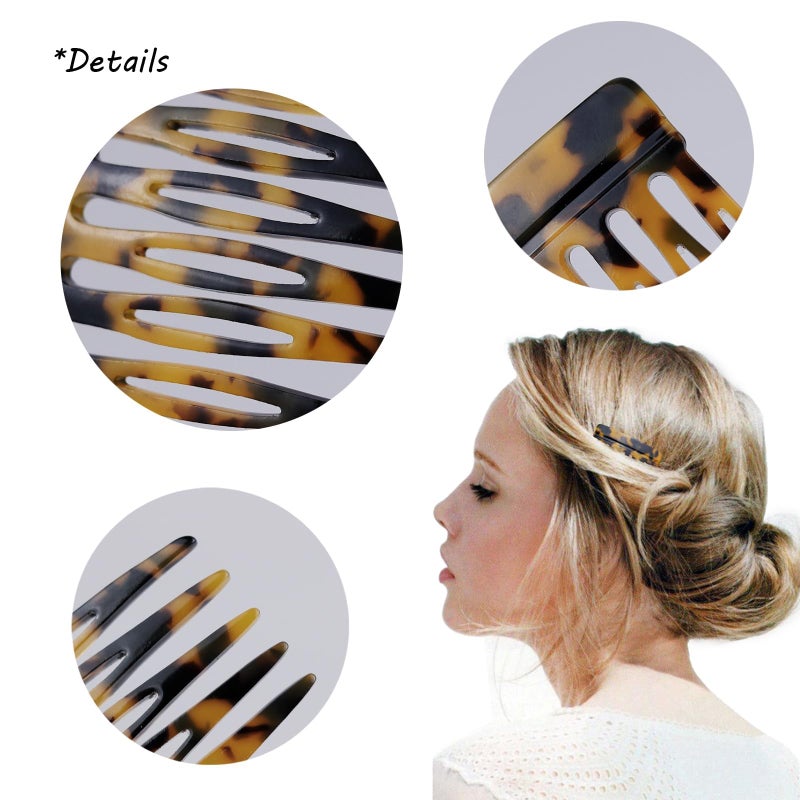 LAPOHI 4 Pcs French Hair Side Combs for Women Bun Small Twist Hair Decorative, Strong Hold Clips for Women Bun (4 Color) - Image 2