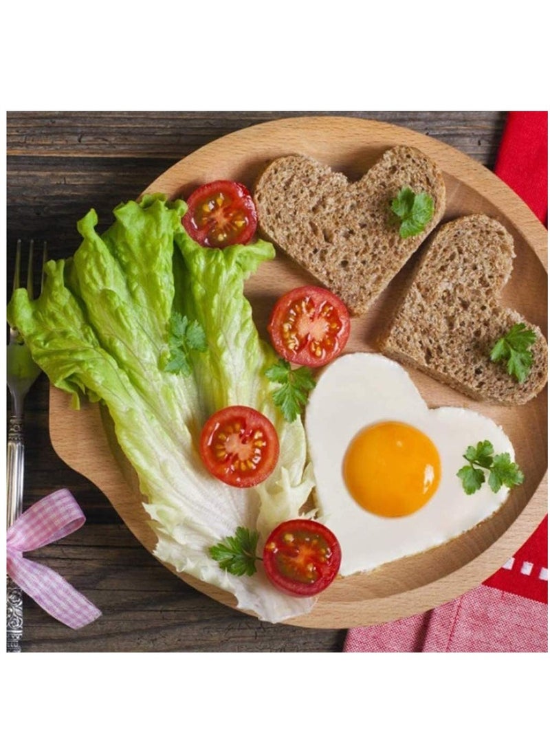 SOLARAE قالب بيض مقلي سيليكون، 3 قطع على شكل قلب ودائرة ونجمة لصنع الفطائر لتوفير وقت الطهي، قالب بسكويت معزول لطباعة الخبز لبيض/كعك/معجنات سريعة وسهلة الصنع - Image 5