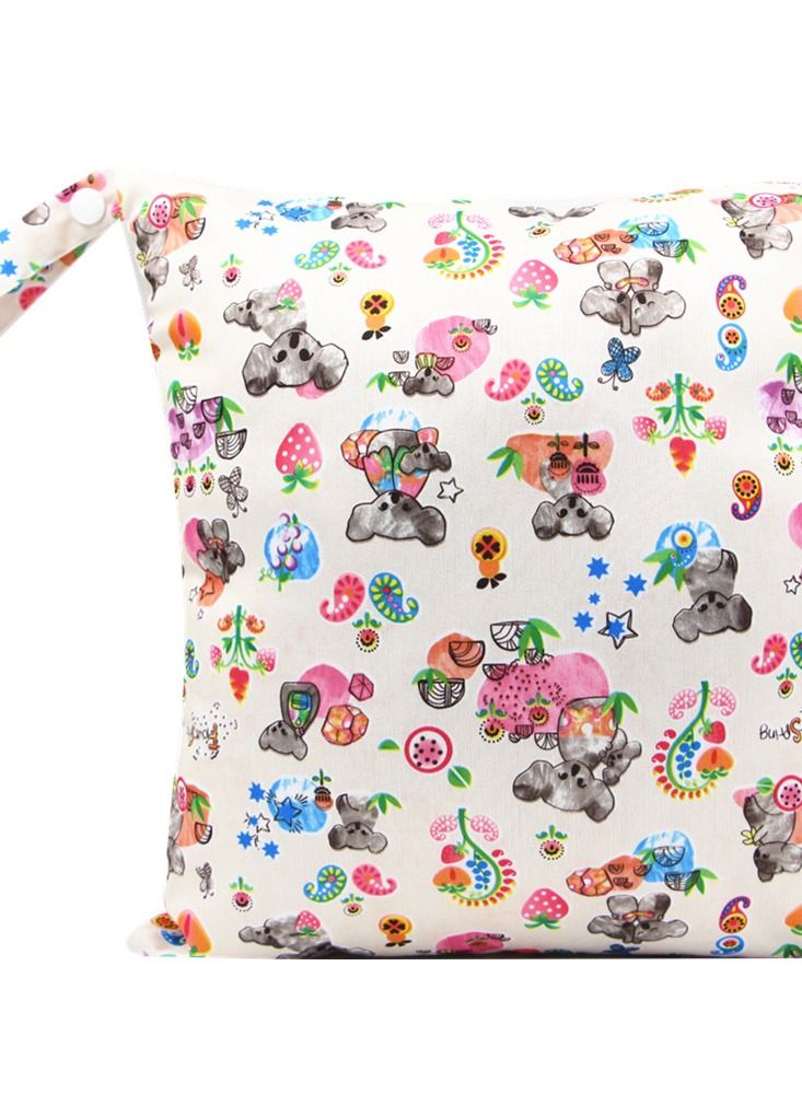wenhuaren Cartoon Cute Print Stroller Hanging Bag Multi-functional Diaper Storage Bag Diaper Pad Hanging Bag  - Image 1