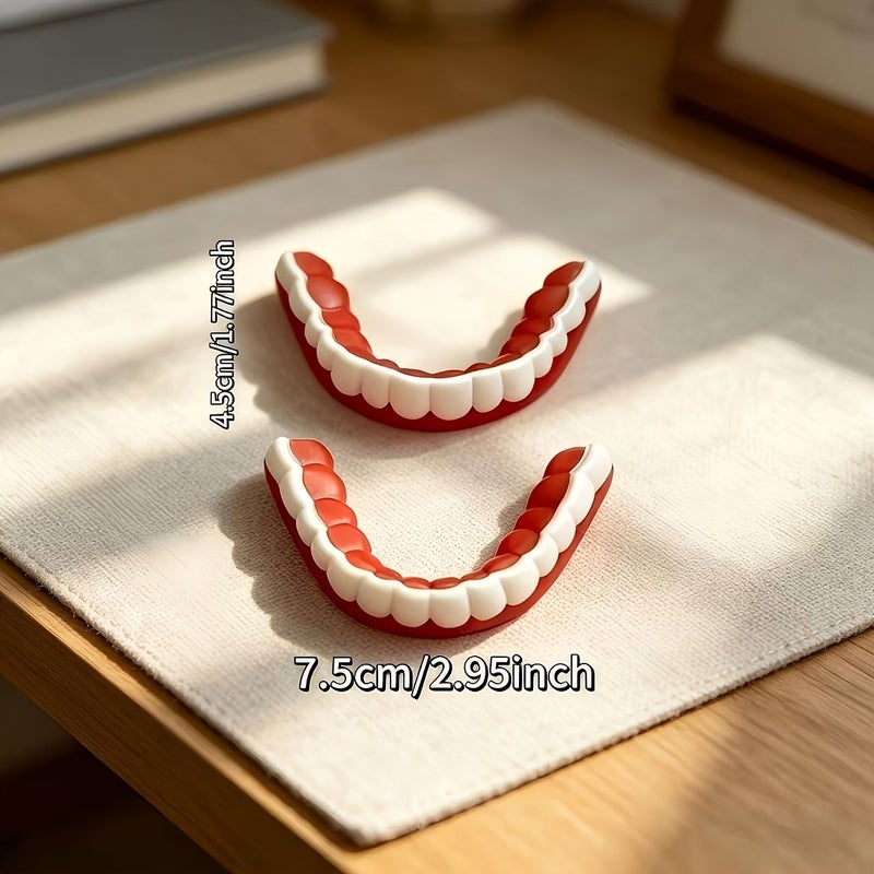 3pcs Full Coverage Denture Set For All Adults For Toothless Or Missing Teeth Comfortable To Wear Easy To Install And Remove Helps Boost Confidence Temporary Cosmetic Teeth Cover Patch Set Includes Upper Teeth Lower Teeth And Additions - Image 2