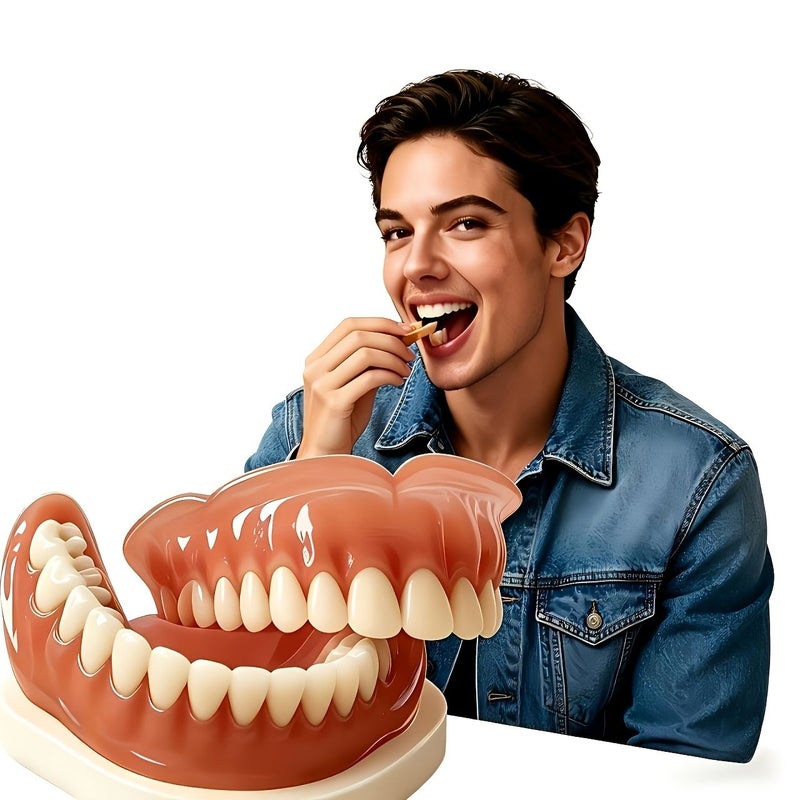 3pcs Full Coverage Denture Set For All Adults For Toothless Or Missing Teeth Comfortable To Wear Easy To Install And Remove Helps Boost Confidence Temporary Cosmetic Teeth Cover Patch Set Includes Upper Teeth Lower Teeth And Additions - Image 5