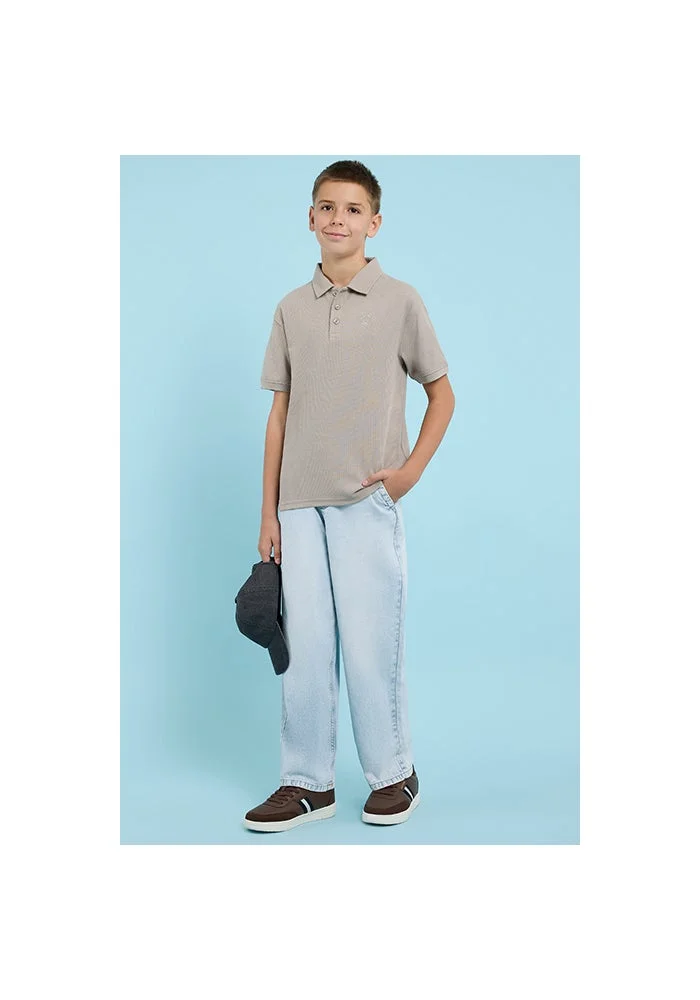 أر أند بي Faded Straight Fit Jeans with Drawstring Waist
