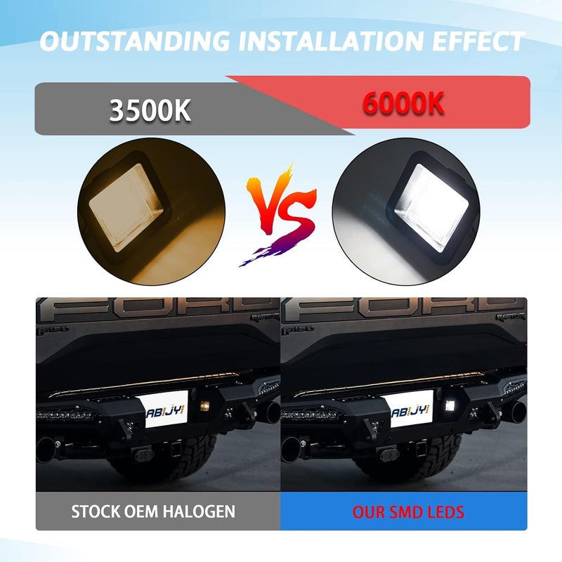 مجموعة ضوء لوحة الترخيص LED بديل من حزمتين لـ Ford F150 2015-2020 و F150 Raptor 2016-2020 و Ranger 2019-2020 شاحنات بيك آب، ضوء أبيض 6000K - Image 3