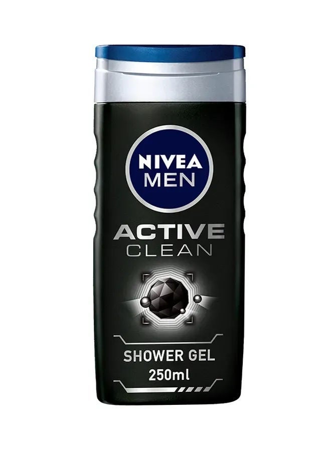 Nivea جل استحمام نشط بالفحم 3 في 1 للرجال، رائحة خشبية، 250 مل
