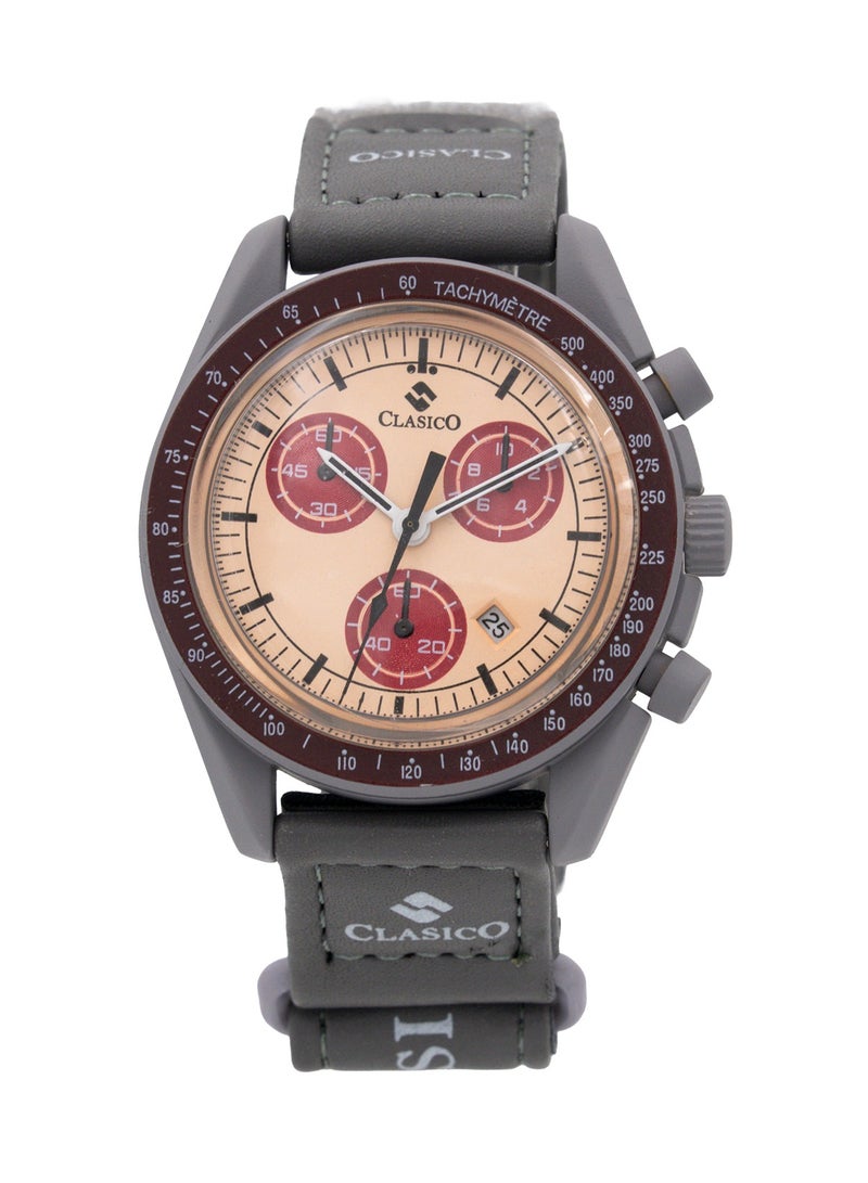 Clasico ⌚ Meteor Unisex 38mm Velcro Synthetic Strap Watch – Sleek, Rugged & Adventure-Ready - Image 1