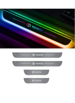 TOYOTA 4 Pieces Led Car Door Toyota Logo Car Threshold Light Door Welcome Pedal Ambient Light Set  - Image 1