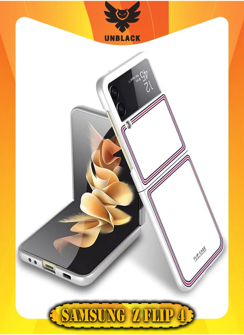 UNBLACK - UNBLACK Case For Samsung Galaxy Z Flip 4 Ulta thin With Line- (White With circl line) - Image 1