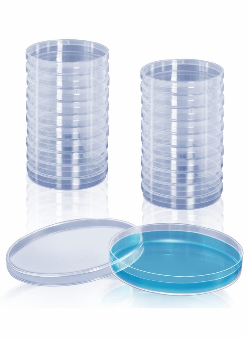 Excefore أطباق بتري بلاستيكية معقمة بغطاء، قطر 90 مم × عمق 15 مم، طبق بتري للمختبر للتحليل المعملي، والمشاريع المدرسية، وعينات الدم، والبكتيريا، وزراعة النباتات والبذور، طبق بتري لزراعة الخلايا، عبوة من 20 طبق بتري - Image 2