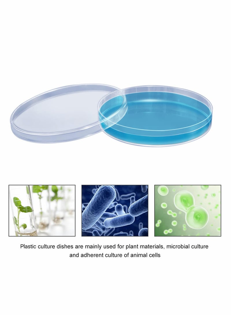 Excefore أطباق بتري بلاستيكية معقمة بغطاء، قطر 90 مم × عمق 15 مم، طبق بتري للمختبر للتحليل المعملي، والمشاريع المدرسية، وعينات الدم، والبكتيريا، وزراعة النباتات والبذور، طبق بتري لزراعة الخلايا، عبوة من 20 طبق بتري - Image 5