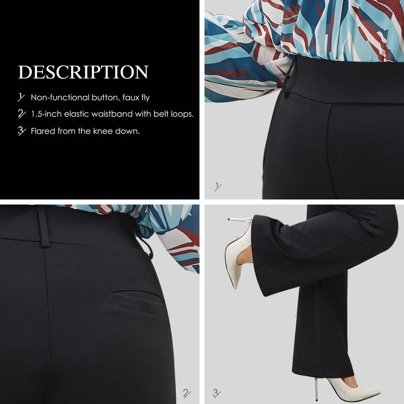 DGD Plus Size Women's Wide-Leg Dress Pants - High Waisted Capri for Business Casual,Work Clothes for Office 3XL - Image 5
