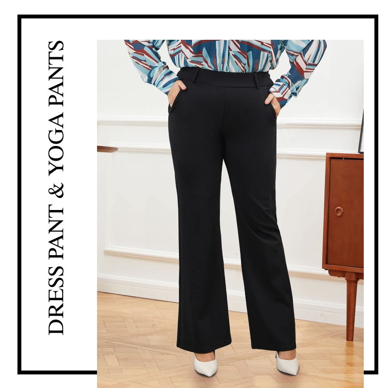 DGD Plus Size Women's Wide-Leg Dress Pants - High Waisted Capri for Business Casual,Work Clothes for Office 3XL - Image 4
