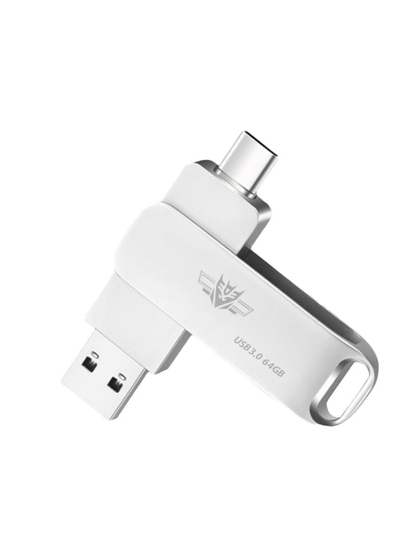 Gasin 2-in-1 type-C cell phone computer dual-use metal USB flash drive 64g high-speed USB dual interface USB3.0 USB flash drive  - Image 3