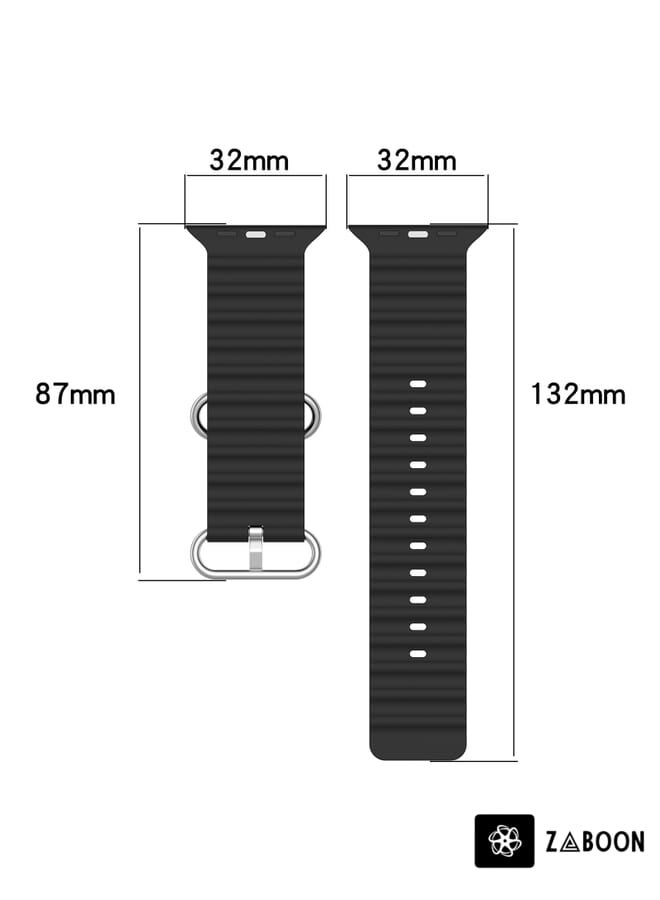 Zaboon Ocean Silicone Watch Band  Apple Watch Series 8&7 41mm / SE 2&6&SE&5&4 40mm / 3&2&1 38mm - Image 3